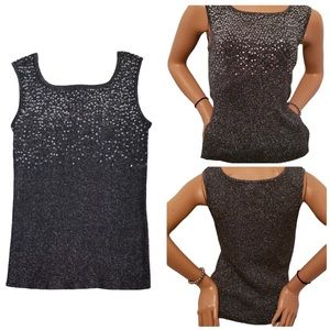 Once Again - Sleeveless Metallic + Sequins Knit Sweater - S - NWOT